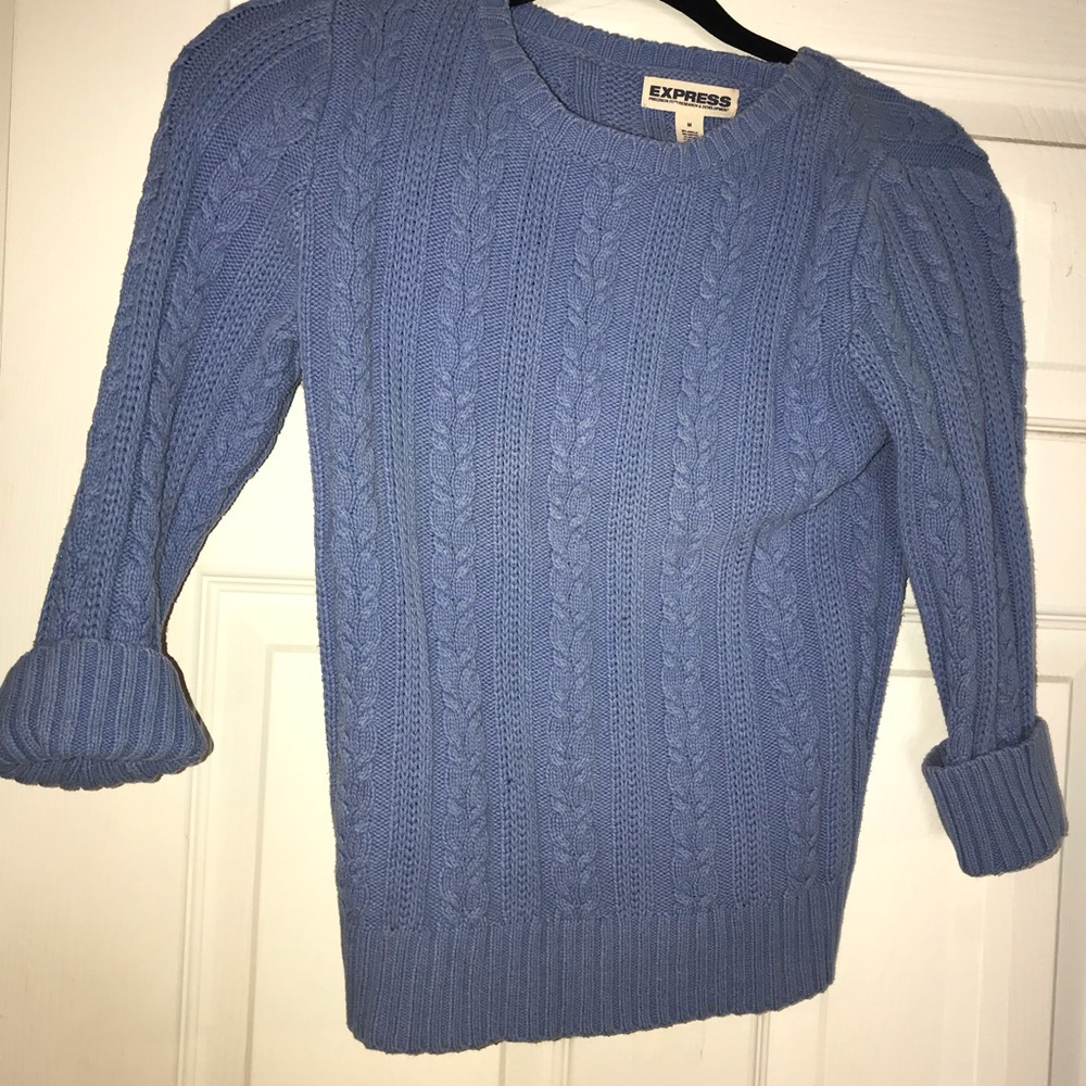 Cropped sky blue sweater